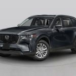 2026款马自达CX-90三排座SUV,深灰色车身,直六涡轮旗舰车型