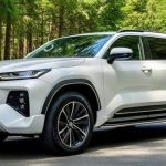 2026款丰田Grand Highlander三排座SUV,白色车身,森林户外场景