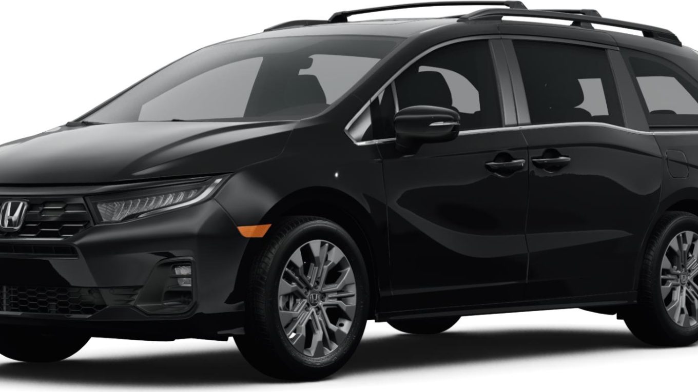 2026款本田Odyssey家用MPV，黑色车身，V6动力十速变速箱